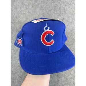 Vintage 90s Chicago Cubs Baseball Hat MLB Wool Block Head American Needle OS NWT